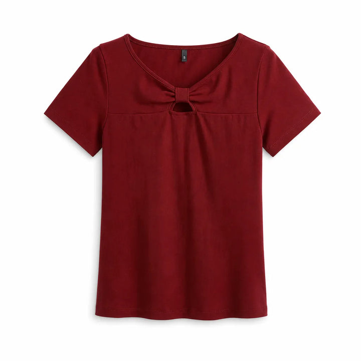 Women's Red Stapleton Bow Cutout T-Shirt