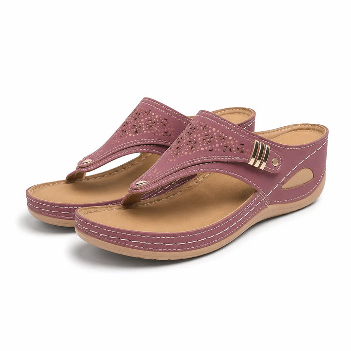 Arianna Platform Sandals - Color:Burgundy;Size:36