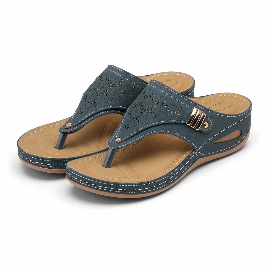 Arianna Platform Sandals - Color:Ocean Blue;Size:36