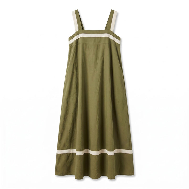 Ophelia Sleeveless Dress - Color:Army Green;Size:XS