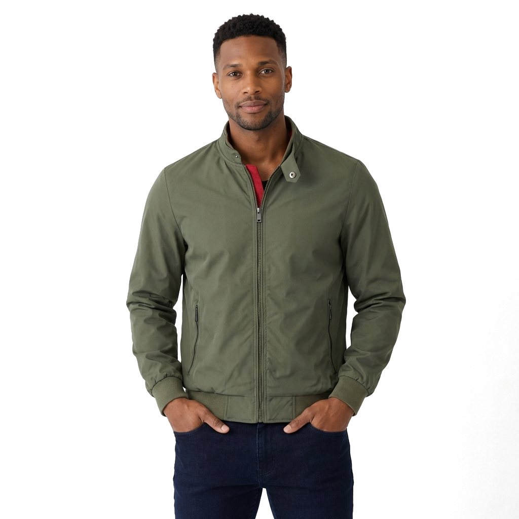 Army Green Hudson Windbreaker Bomber Jacket 4