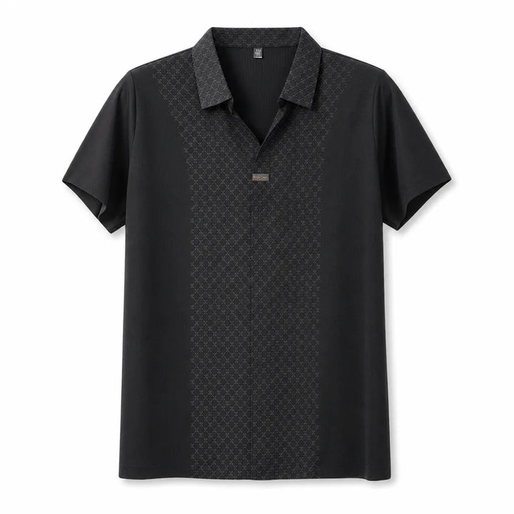 Arobellio V-Neck Polo Shirt - Color:Black;Size:M