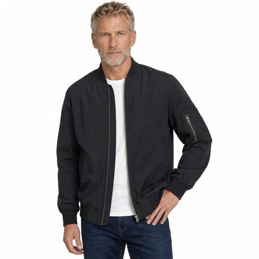 Men's Black Burke Zip Baseball Jacket
