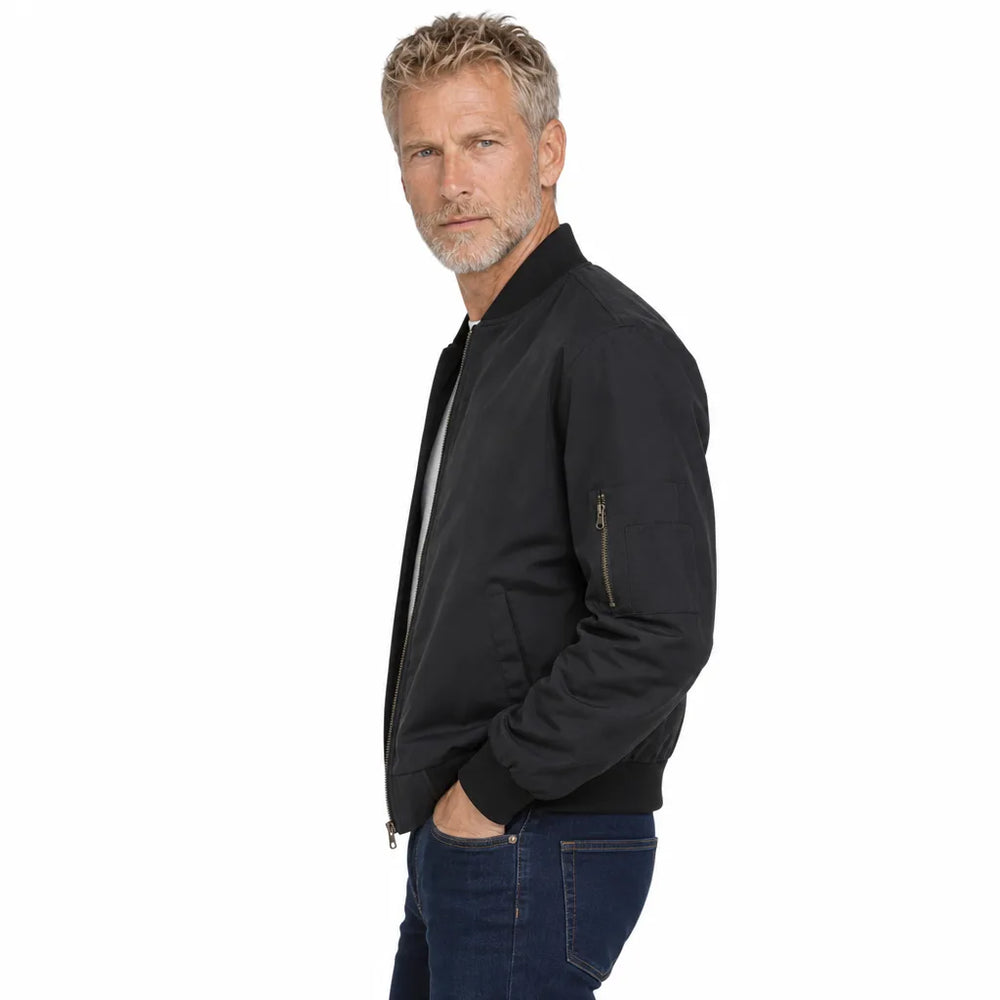 Men's Black Burke Zip Baseball Jacket