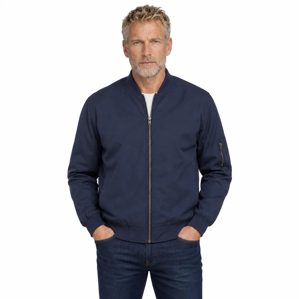 Men's Blue Burke Zip Baseball Jacket