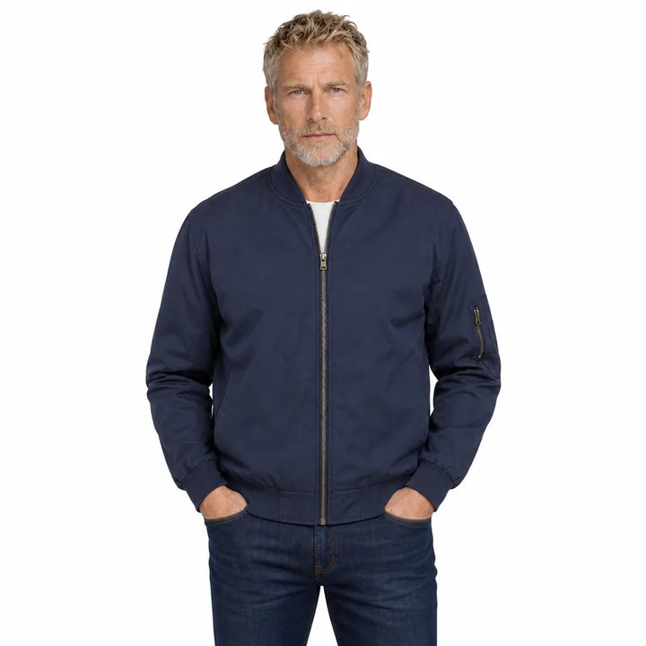 Men's Blue Burke Zip Baseball Jacket