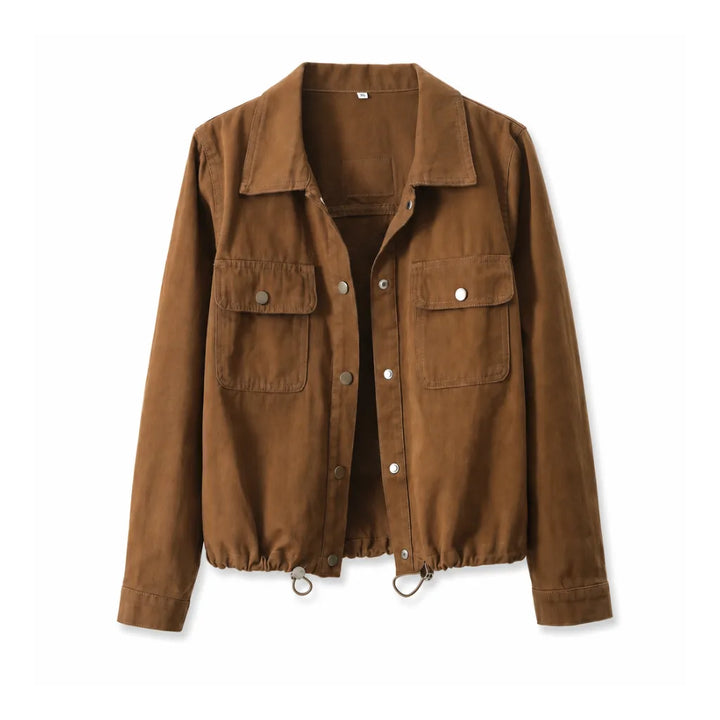 Aurora Cropped Jacket - Color:Brown;Size:XS
