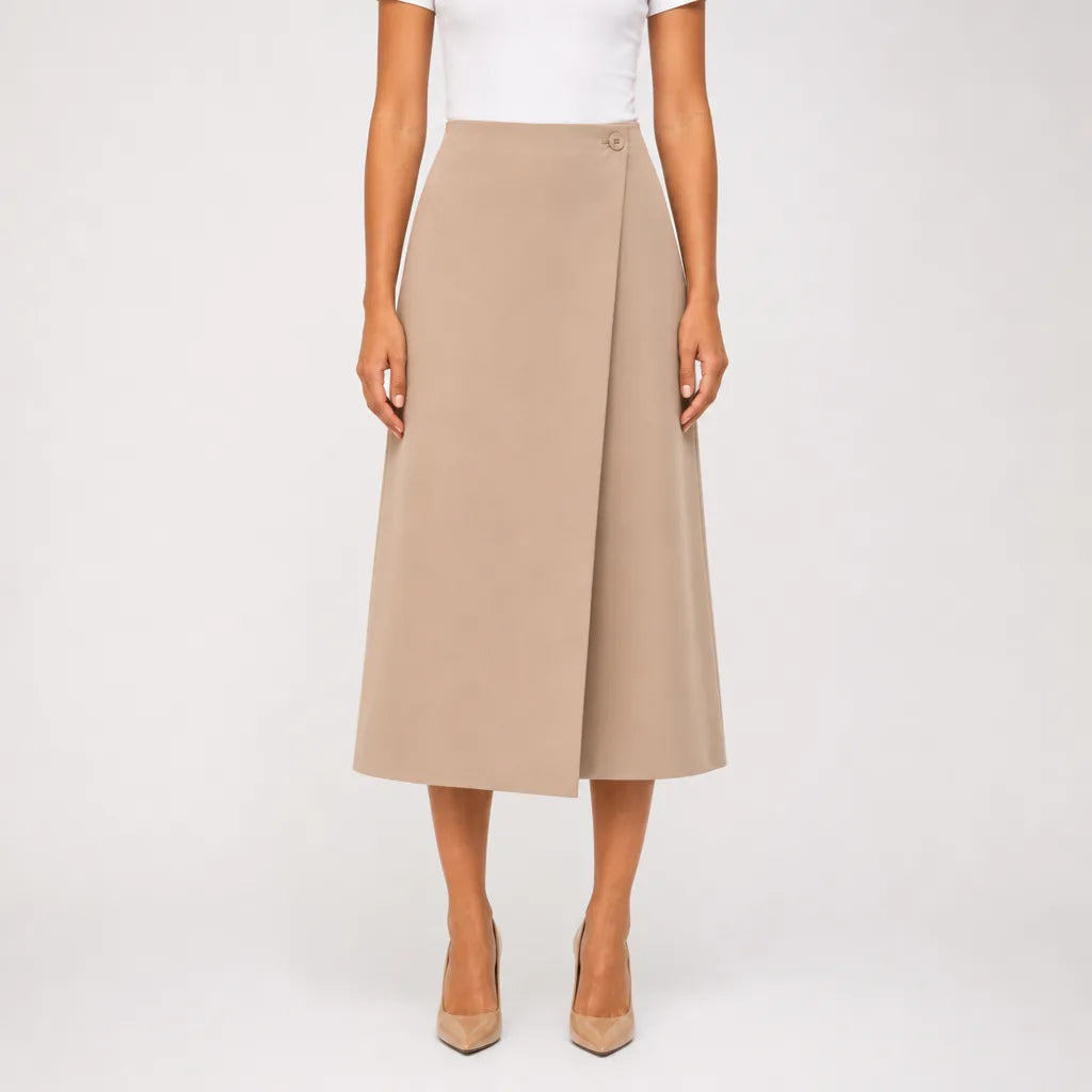 Women's Brown Marsh High Waist Midi Skirt