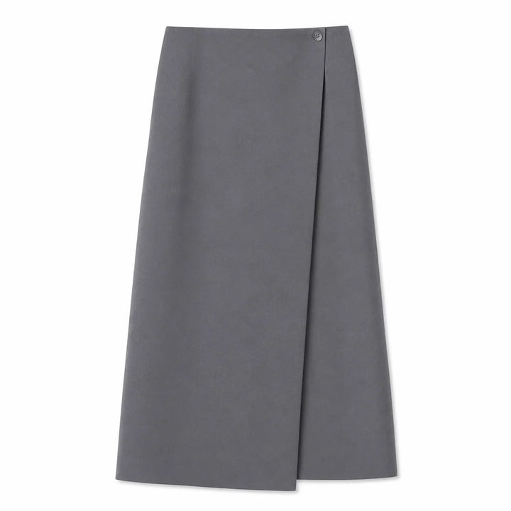 Aurora High Waist Midi Skirt - Color:Gray;Size:XS