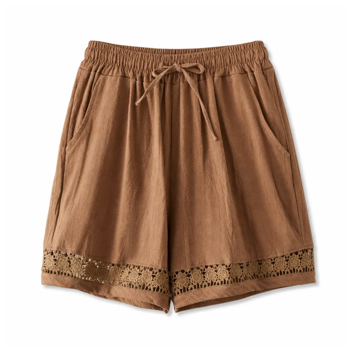 Aurora Wide-Leg Shorts - Color:Flax;Size:S