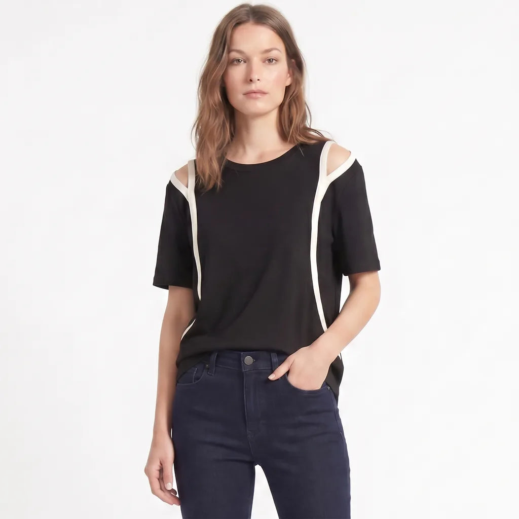 Posy Cut-Out Cold-Shoulder Top