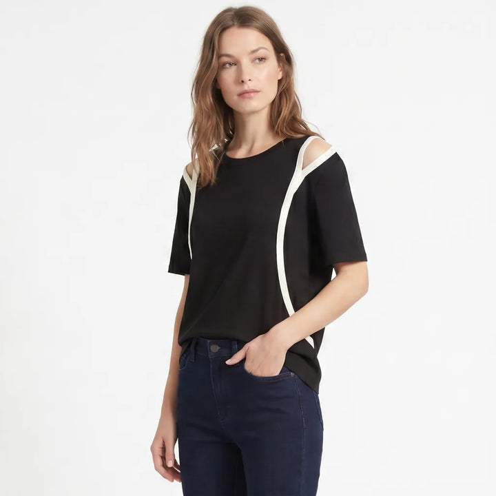 Posy Cut-Out Cold-Shoulder Top