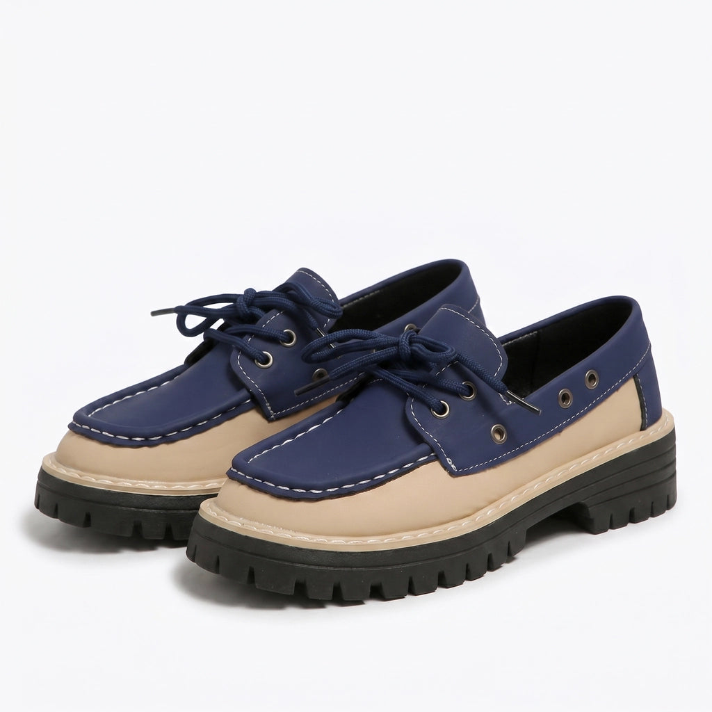 Basa Platform Loafers - Color:Blue;Size:38