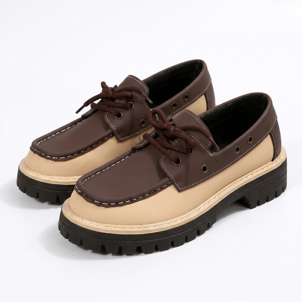 Basa Platform Loafers - Color:Brown;Size:38