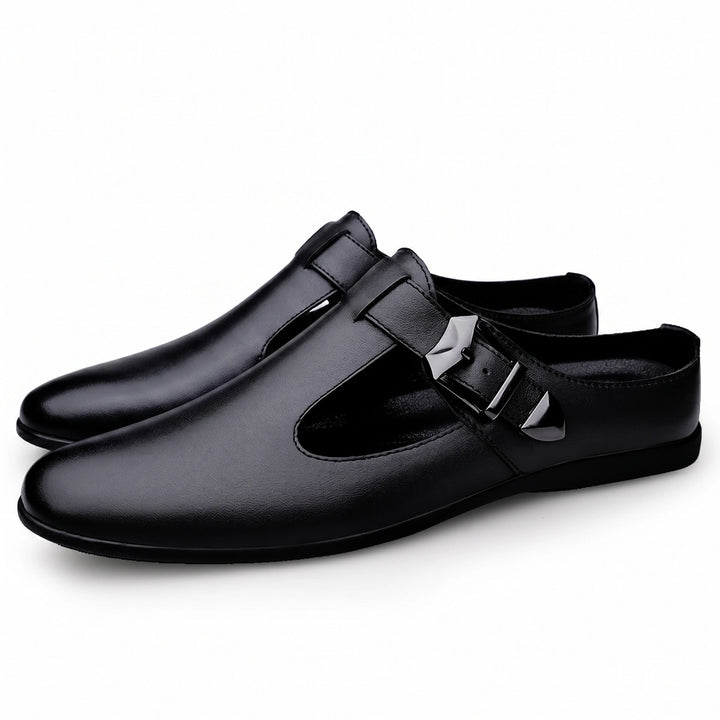 Battista Italian Buckle Loafers - Color:Black;Size:38