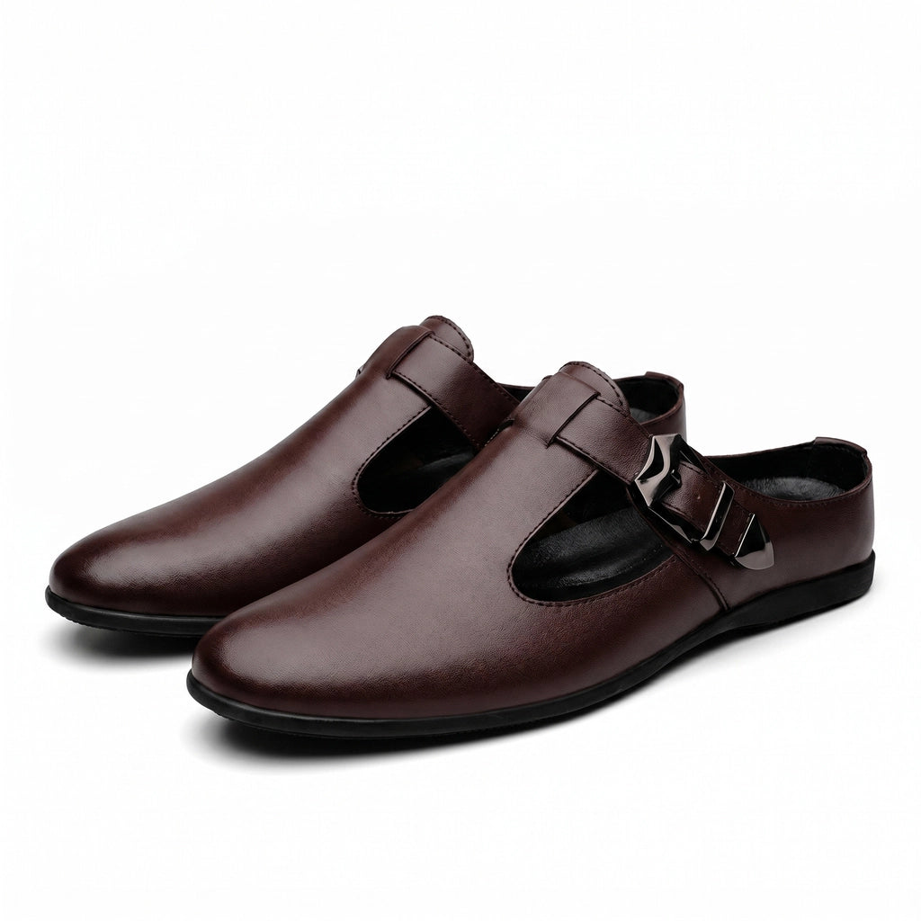 Battista Italian Buckle Loafers - Color:Brown;Size:38
