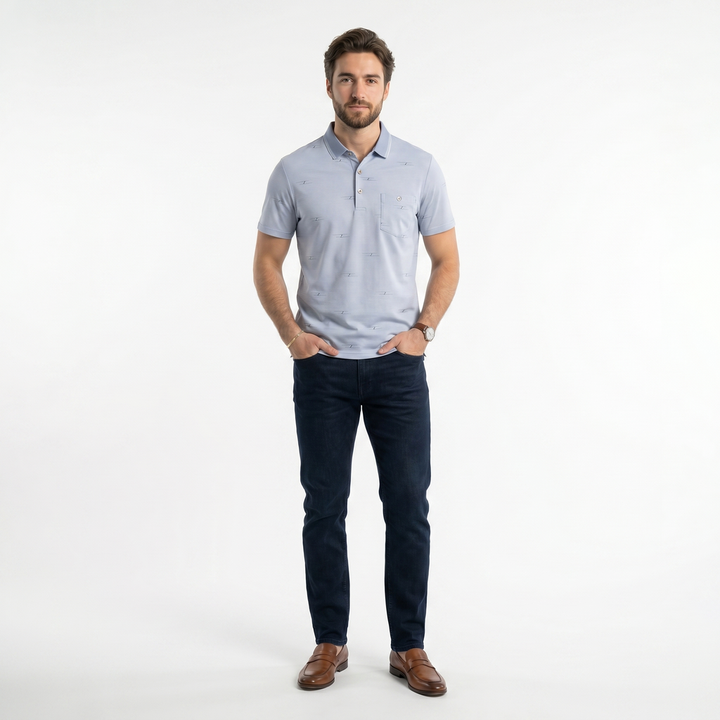 Farrell Striped Mesh Polo