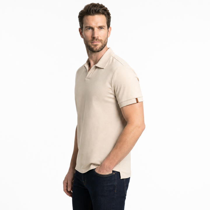 Jade V Neck Cotton Polo