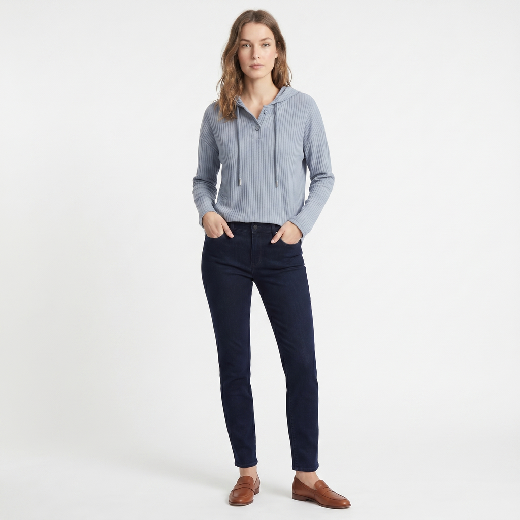 Reina Ribbed Knit Hoodie