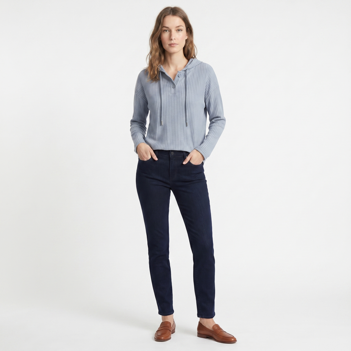 Reina Ribbed Knit Hoodie