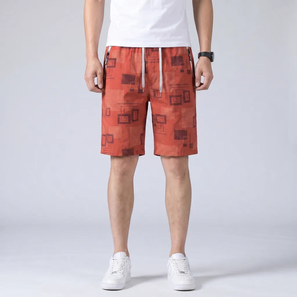 Red Marston Cotton Cargo Shorts 5