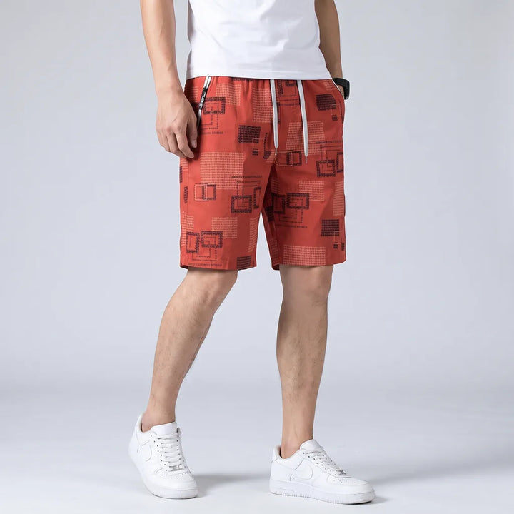 Red Marston Cotton Cargo Shorts 2