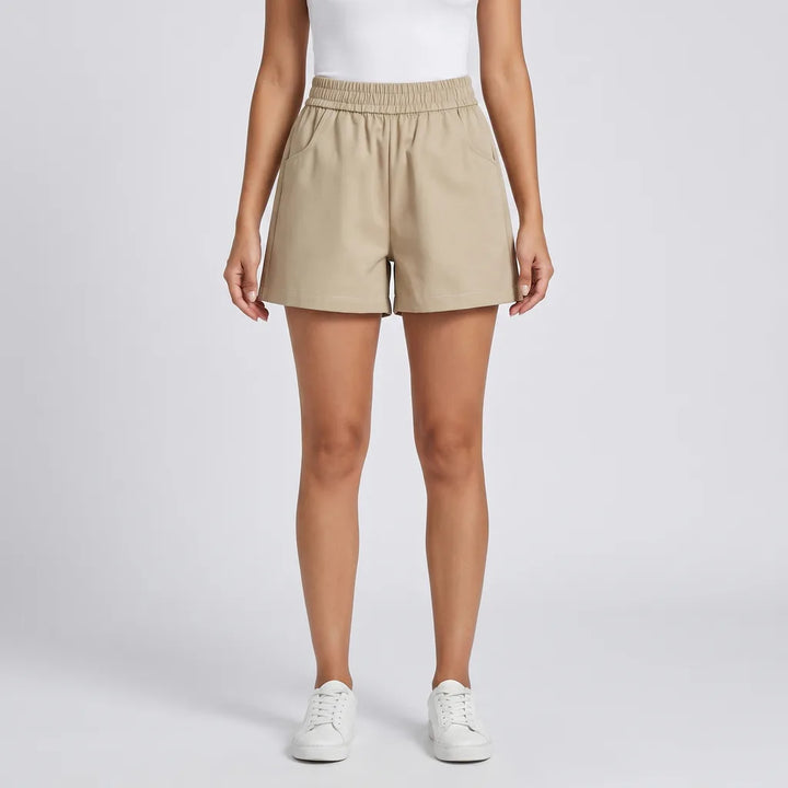 Women's Khaki Benton High Waist Cargo Shorts