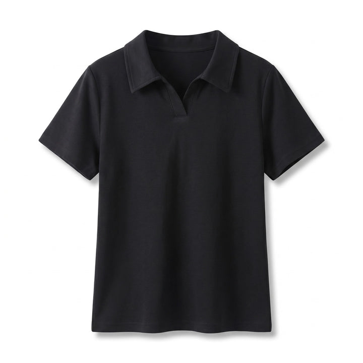 Bethany Polo Collar Shirt - Color:Black;Size:S