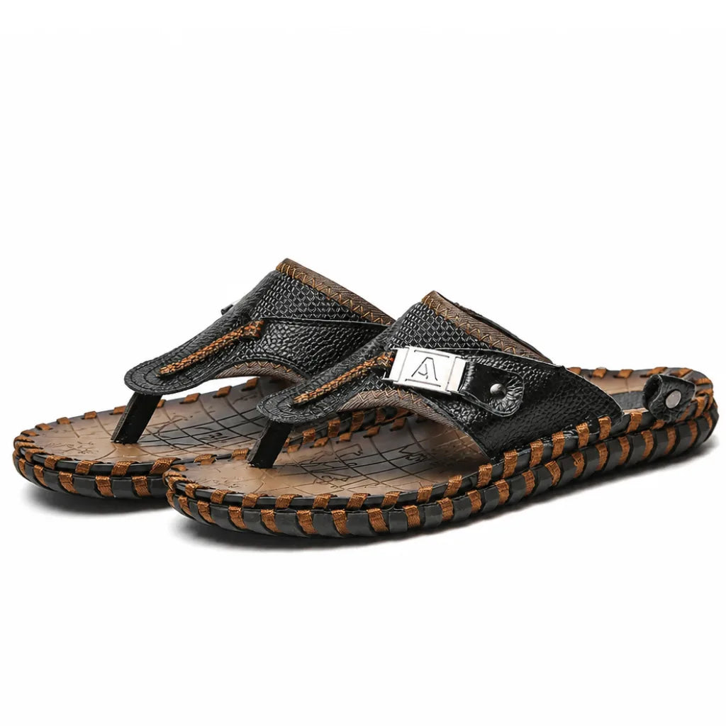 Bishop Toe-Post Flip Flops - Color:Black;Size:38