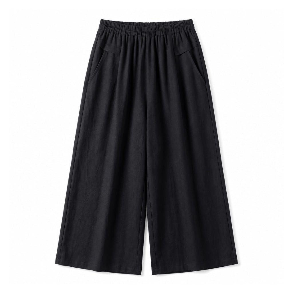 Kiara Wide-Leg Trousers - Color:Black;Size:L