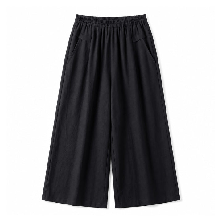 Kiara Wide-Leg Trousers - Color:Black;Size:L