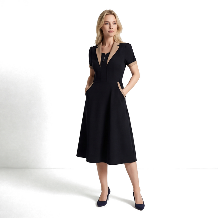 Black Aria Vance Lapel Dress 3