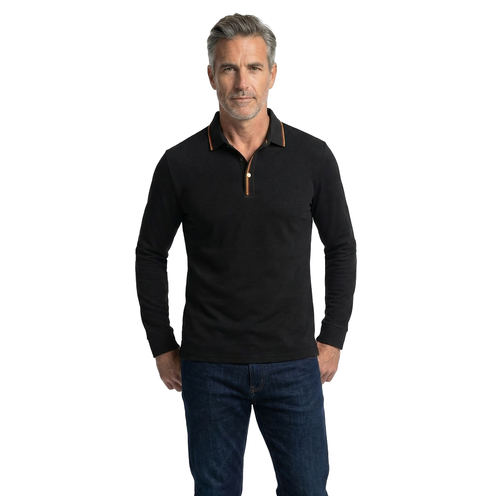Black Hollir Tiger Long-Sleeve Polo 4