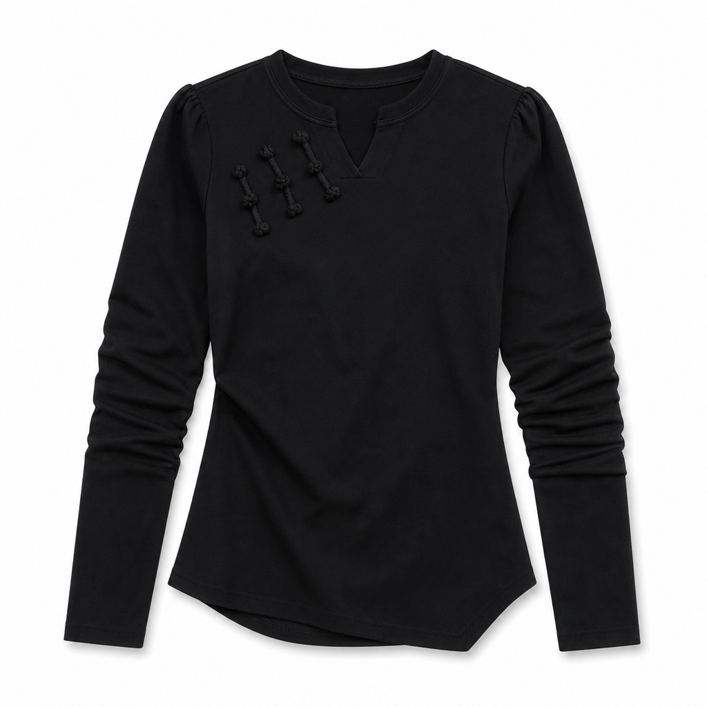 Nadia Cotton V-Neck Top