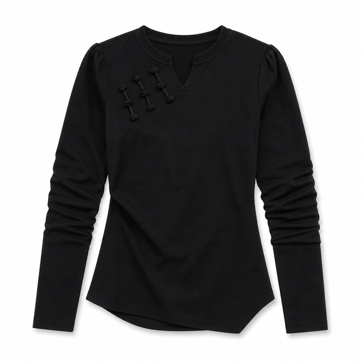 Nadia Cotton V-Neck Top