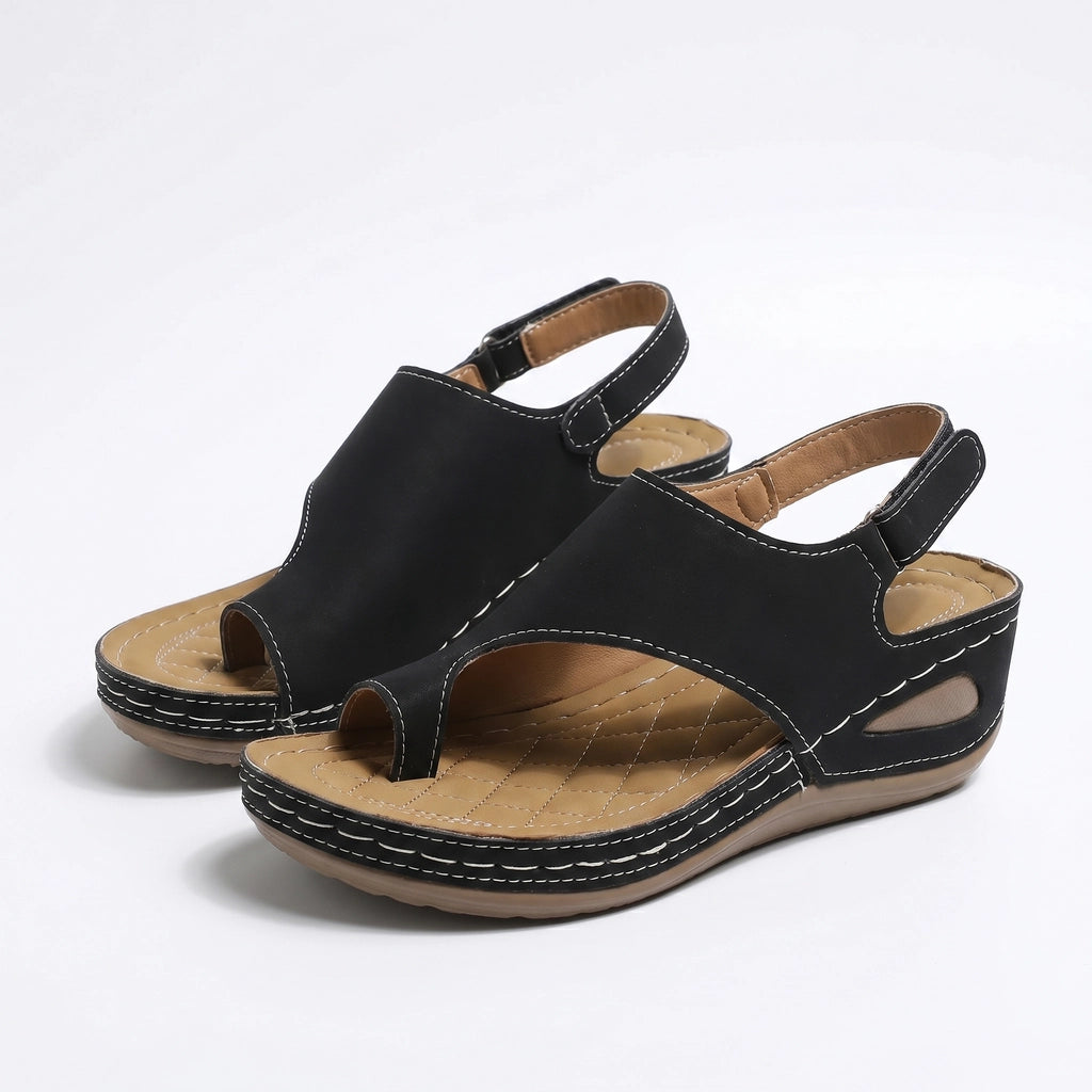 Natalie Toe-Loop Sandals - Color:Black;Size:36