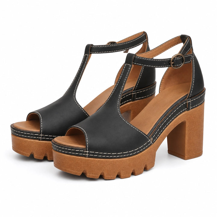Scarlet Platform Sandals - Color:Black;Size:35