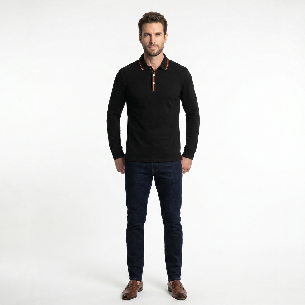 Davide Roma Long-Sleeve Polo