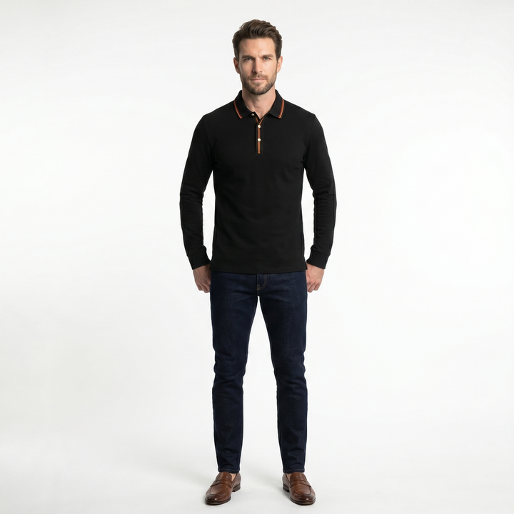 Davide Roma Long-Sleeve Polo