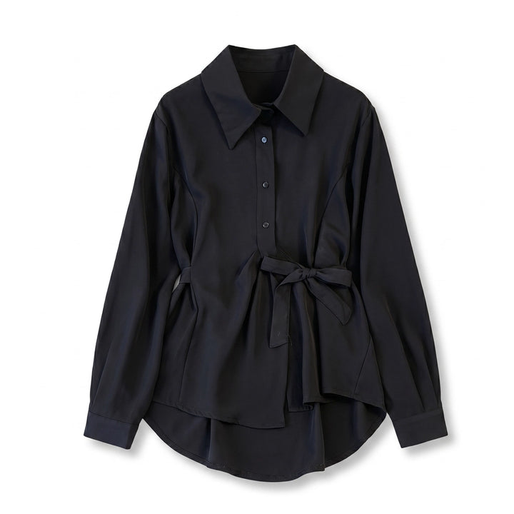 Adriana Long-Sleeve Blouse - Color:Black;Size:M