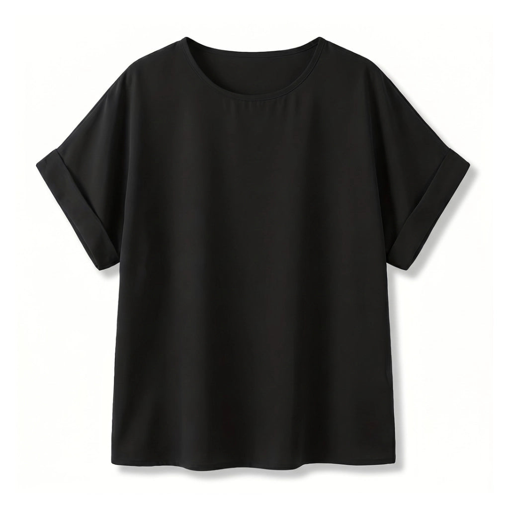 Maria Round Neck Top - Color:Black;Size:XL