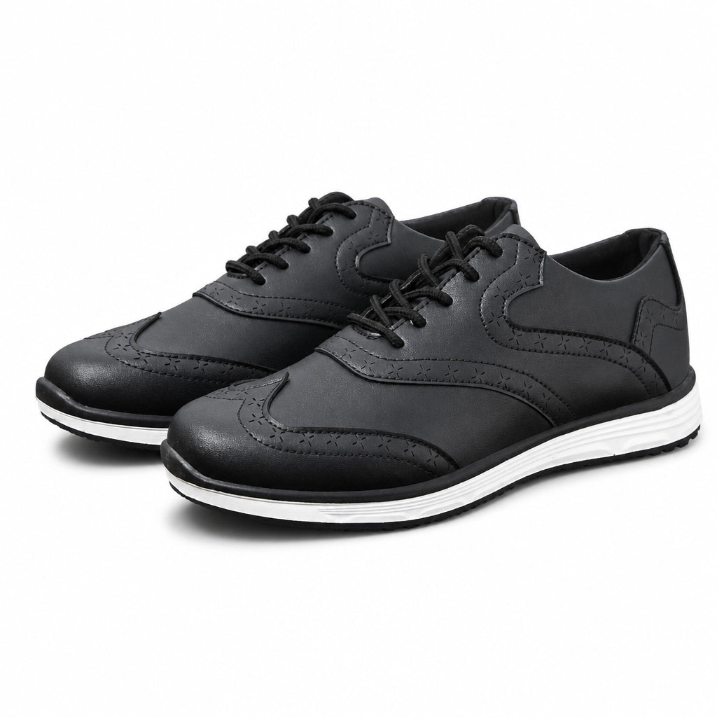 Graham Burns Brogue Sneakers - Color:Black;Size:39