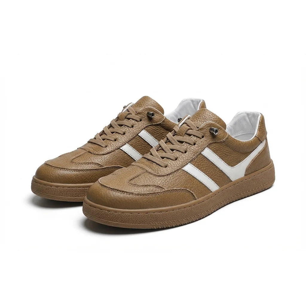 Blake Leather Trainers - Color:Brown;Size:38