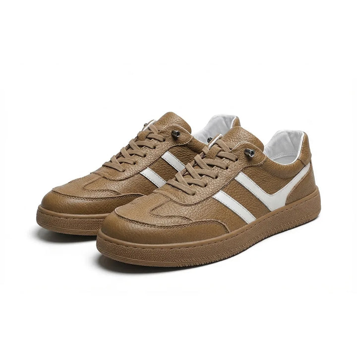 Blake Leather Trainers - Color:Brown;Size:38