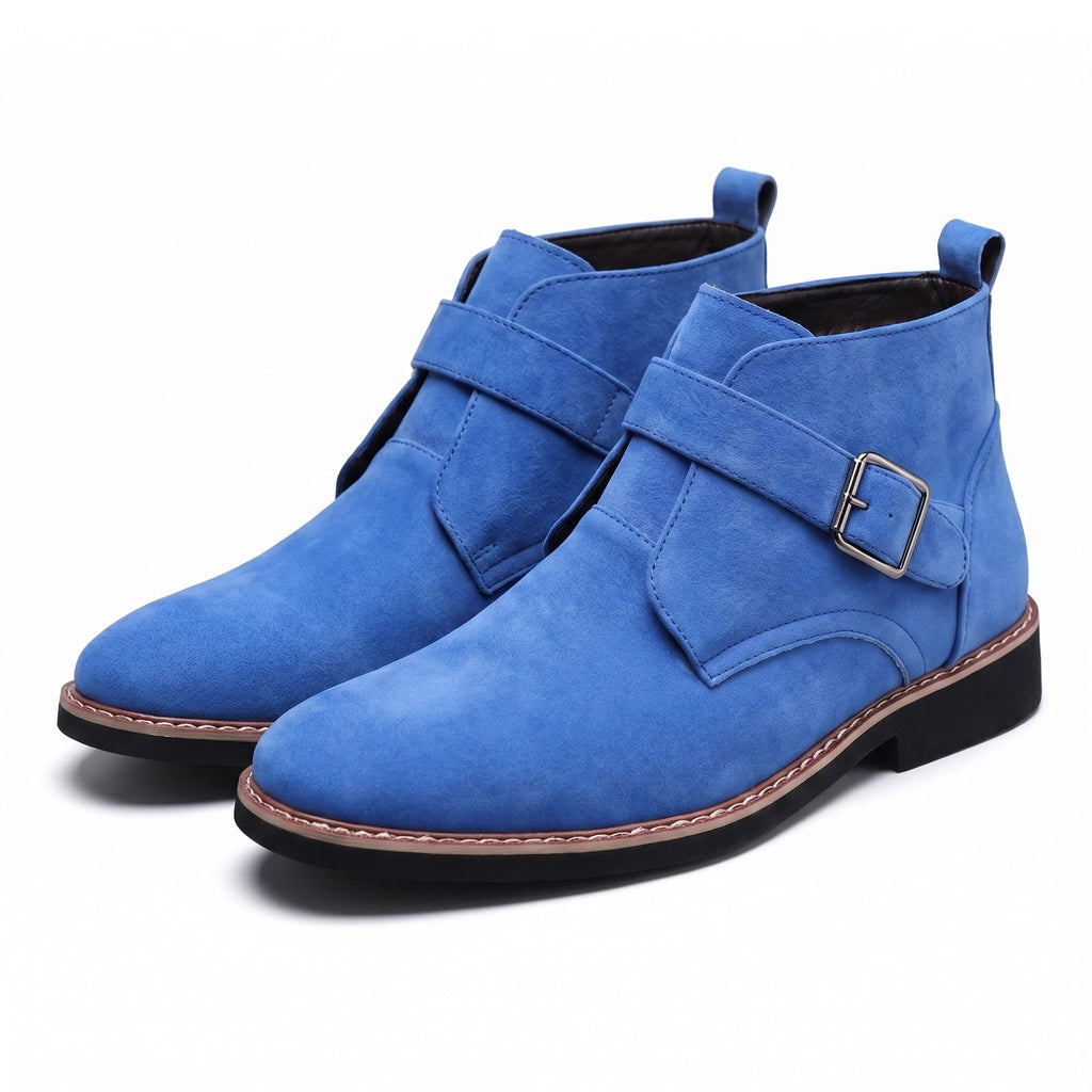 Samuel Leather Chelsea Boots - Color:Blue;Size:39