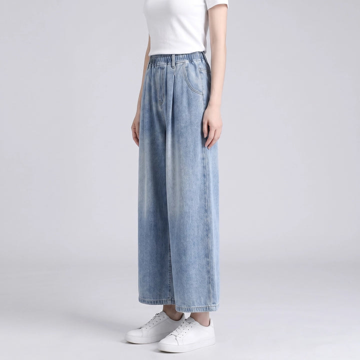 Blue Ingrid Wide-Leg Denim Culottes 5