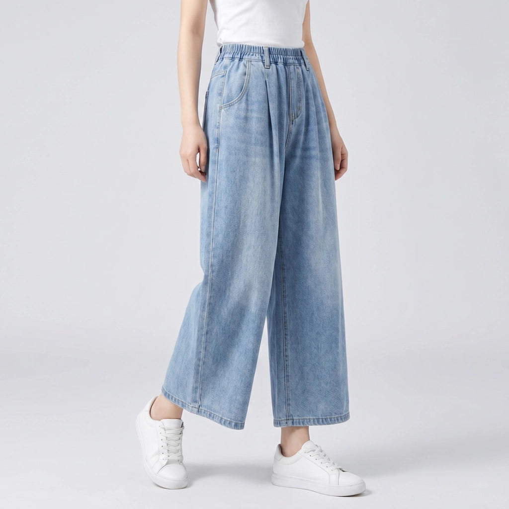 Ingrid Wide-Leg Denim Culottes