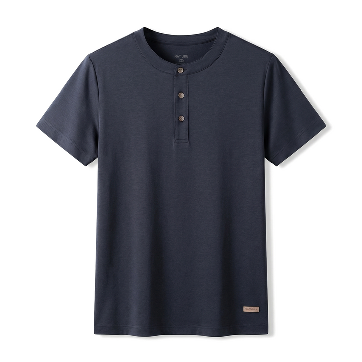 Blue Julian Silk Blend Henley 4