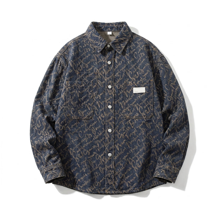 Vincent Cotton Denim Shirt - Color:Blue;Size:S