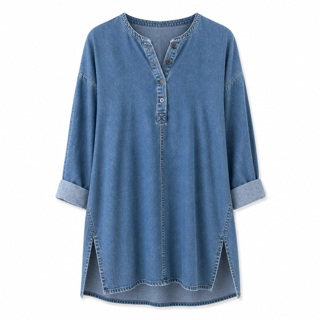 Rosalie Denim Shirt - Color:Blue;Size:S